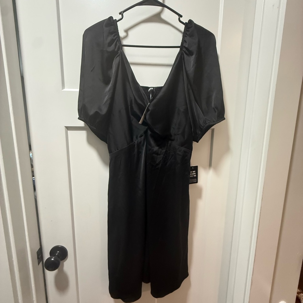 Express Black Mini Dress - Satin
